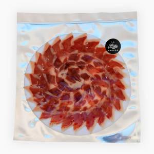 LONCHEADO de jamón DIAMANTE NEGRO bellota 100 % iberico a mano 15 platos de 80g + huesos y taco