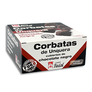 Corbatas de Hojaldre Cubiertas de Chocolate Negro 6 Unidades